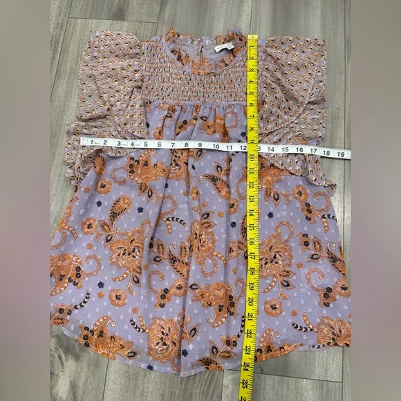 Maison d’ Amélie Floral Ruffle Sleeve Blouse Size S - Picture 3 of 7